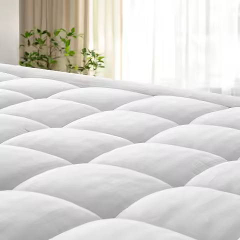 Size Thick Mattress Pad with 100 Cotton Cover Naturally SkinFriendly and Breathable, Unique Deep Poc