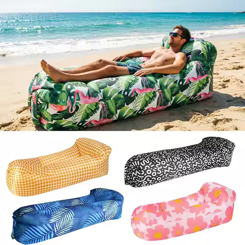Portable Air Sofa Bed Inflatable Sofa Outdoor Inflatable Bed Outdoor Beach Bed Lazy Inflatable Campi