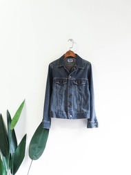 edwin灰藍青春秋季戀日時光 古董棉質丹寧牛仔上衣外套 vintage