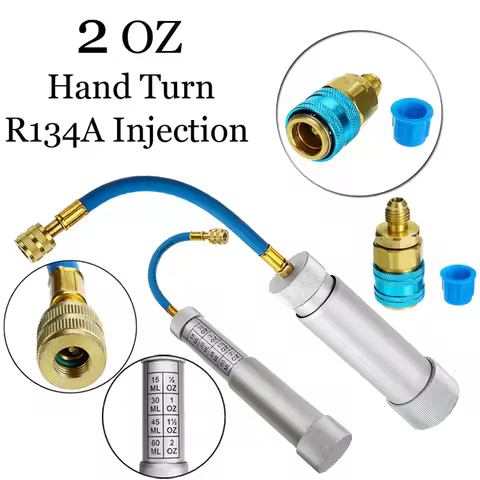 Air Conditioning Car Oil Injection Tool 1/4 Inch Sae Refrigerant Fluid Filler Tube 2Oz R134A Liquid 