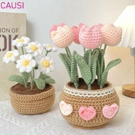 CAUSI Crochet Kit, Knit Kits Crochet Flower Crochet Kit, Sewing Tulip Flowerpot Sunflower Multicolor