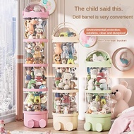 Plush Doll Storage Bucket Doll Storage Basket Doll Transparent Toy Storage Tube Butterfly Buckle Sto