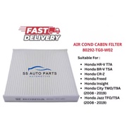 HONDA AIRCOND CABIN FILTER (80292-TG0-W02) AIR COND FILTER CITY, JAZZ, CIVIC, BR-V, HR-V, CR-V, CR-Z