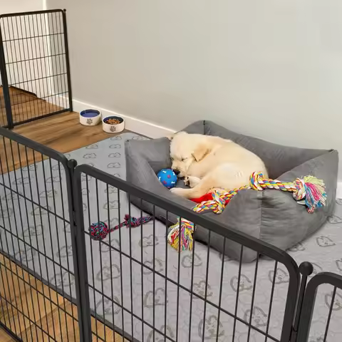 Fence, Dog Playpen Designed for Indoor Use, for Large Dogs 16 Panels, Fence