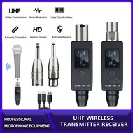 UHF Microphone Wireless System For Dynamic Microphone M-ONE Audio Transmitter and receiver wired to 