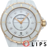 香奈兒 J12 腕錶 38 毫米 11 鑽 J12 83 毫米 H2180 帶盒保固 陶瓷/PG 男士腕錶 白色拋光 成色極佳 [二手]