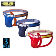 3Pcs PUMP Multi Color Men Thongs Underwear Sexy U Bulge G-String Jockstrap (3)H115