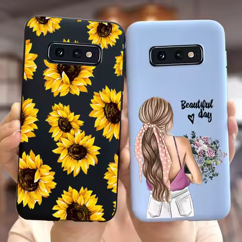 For Samsung Galaxy S10 Plus Case S10 S10e Soft Silicone Fundas Cute Sunflower Cover Cases For Sansun