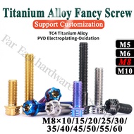 TC4 Titanium Alloy Fancy Screw Torx Screw Flower Screw M6 Positive Titanium Screw 64 Positive Titani