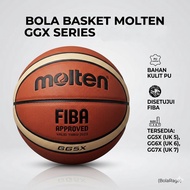 Molten GGX Series Basketball | GG5X Size 5 GG6X Size 6 GG7X Size 7 | Free Ball Net & Valve