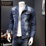 Lelaki Denim Jaket 2023 Musim Luruh Musim Sejuk Lelaki Korea Kasual Jean Jaket Lelaki Kot Lelaki