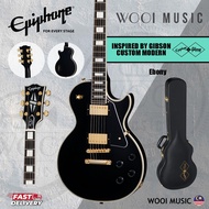 Epiphone Inspired by Gibson Custom Modern Les Paul Custom Electric Guitar w/Hardshell Case - Ebony