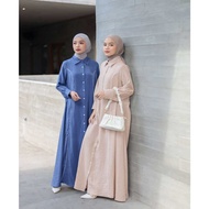 Black and White Sage Blue Denim Airflow Gamis Dress