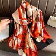 80 * 180cm Fashion Silk Scarf Fashion Print Scarf Print Sunscreen Shawl Breathable Cloak Hijab Turba
