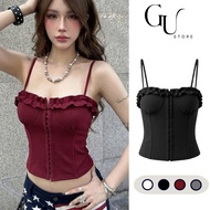 Women's Sexy Ruffled Corset Tank Top - Sexy Y2K Style Crochet Top GU STORE