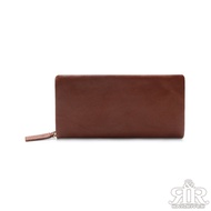 2R Pure Leather Erfurt Vegetable Tanned Cowhide Thick Zipper Long Clip Brown