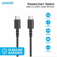 Anker PowerLine+ Select Data Cable/ Charger Type-C to C 60W 3ft - A8032