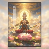 Antique Cross Stitch 2025 New Style Lotus Guanyin Buddha Statue Printing Cross Stitch Handmade Begin