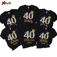 40th Birthday Queen Shirt Diamond Family Matching Outfit Birthday Crew TShirt 40th Party Custom Name