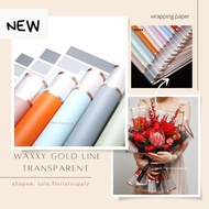 WAXXY GOLD LINE TRANSPARENT double frame list WRAPPING PAPER FLOWER WRAPPING GOLD LINE FLOWER WRAPPI