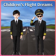 Kids Pilot Costume Aircraft Commander Captain Costume Uniform Children Boys Aircraft Captain Clothes