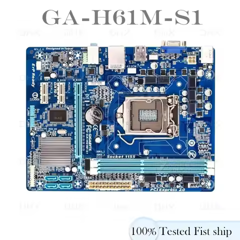 DDR3 LGA 1155 Micro ATX H61 16GB Mainboard For Gigabyte GA-H61M-S1 Motherboard 100% Tested Fully Wor
