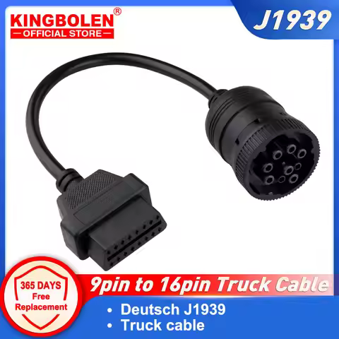 Deutsch J1939 9pin to 16pin Truck Cable J1939 9 pin to OBDII/OBD2 16 PIN Female diagnosctic tool con