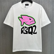 Men's Short Sleeve Fish Pattern Print T-Shirt - Pure Cotton |(dsquared2) Summer