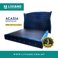 (Custom Made) LIVIANO Solid Wood and Plywood Bed Frame ACASIA Water Repellent Fabric Material Katil 
