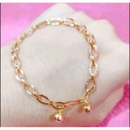 Titanium gold coffee broken bracelet 23k gold motif anti-rust anti-fade beautiful women's fashion.