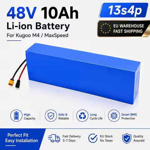 48V 10Ah Battery Pack 2000W 13S4P Lithium Ion 18650 Cells Rechargeable Electric Scooter Battery for