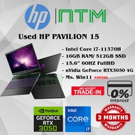 #HP200 USED HP PAVILION 15-DK Gaming Laptop intel i7-11370H 16GB 512GB SSD NVIDIA RTX3050 RTX 3050 4