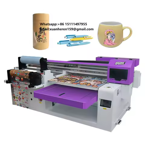 Newest Digital 3D UV 6090 Flatbed Printer Glass Ceramic Tile Acrylic Wood Metal Printing Machine wit