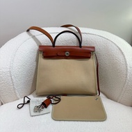 Hermes愛馬仕herbag 31 米棕色銀扣