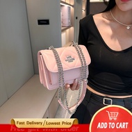 Coa-cch Chain Crossbody Flip Bag Rhombic Shoulder Crossbody Bag Elegant All-Match Klare Grilled Bag