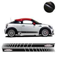 2pcs Car Door Side Skirt Stripe Stickers For MINI Cooper S One JCW R50 R52 R53 R56 R57 R58 R59 F56 F