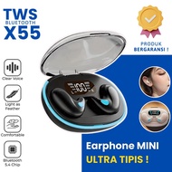 PROMO - Headset Bluetooth X55 TWS Mic Button Control Sleep Headset Noise Reduction Earhooks