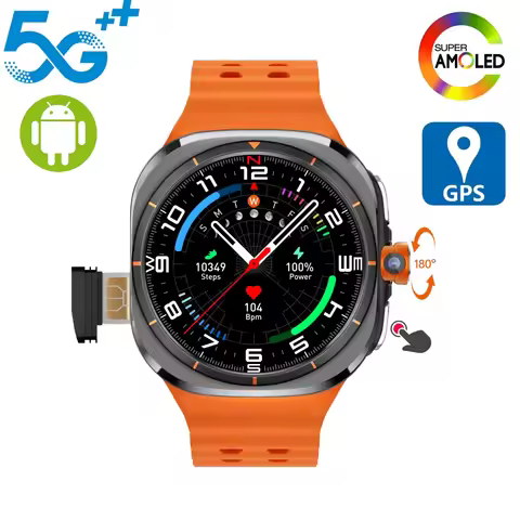 Watch Ultra Smart Watch 4G/5G Cellular Version Android 10.0 Smartwatch With 180° Rotary Camera GPS W