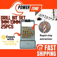 Drill Bit Set (HSS M35 Cobalt Metal & Stainless Steel) 25pcs / Mata Drill Besi Heavy Duty
