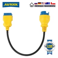 AUTOOL 42cm OBD2 Extension Cable for BENZ OBDII Reinforced Nylon OBDII Waterproof AUTOOL 16-38pin Ma