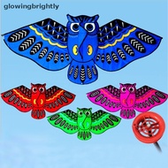 glowingbrightly 110cm Layangan Terbang Warna-Warni Kartun Burung Hantu