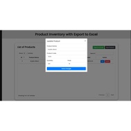 Product Inventory with Export to Excel Management System
