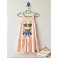 H&M Light Pink Dress With Minion Pattern For Children 2–5 Years Old (Age May Not Be Straight Recomme