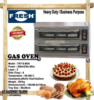 FRESH Gas Oven 2 Layer 6 Tray 0-300℃ Heavy Duty Business Use Commercial Use Gas Oven Food Oven Gas O