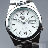 Near MINT SEIKO 5 7S26-02V0 Day/Date White Dial Auto 34mm Men's Watch