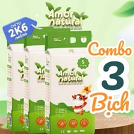 COMBO 3 BACKS of Amor Natural Vietnam Diapers with Organic Cotton Face, Exclusive Air Skin Technolog