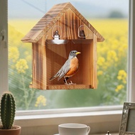Outdoor Transparent Window Bird House Sucker Wooden Bird House Bird Nest Bird Nest Bird House Solid 
