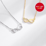 Infinity Symbol Pendant Necklace with Zircon Stylish Letter '8' Jewelry for Women
