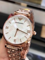 代購Armani阿曼尼手錶錶 AR11110 AR11112 玫瑰金色鋼鏈花蕊珍珠貝母面馬賽克女錶 情人節禮物