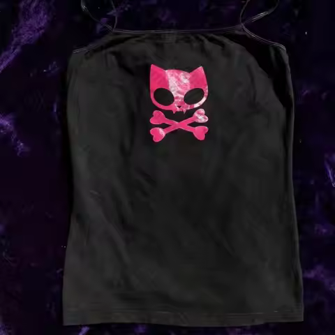 Y2K clothes 2000s Vintage Harajuku Fairy grunge Short Top womens T-shirts Goth kitty graphics Baby T